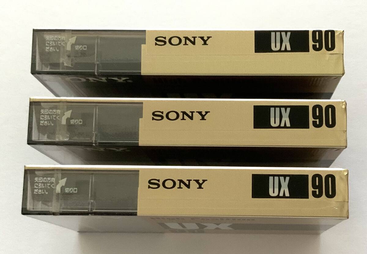 511-4 unopened SONY Hi Posi cassette tape [UX]90 : 3 pcs set (TYPEⅡ HIGH POSITION)