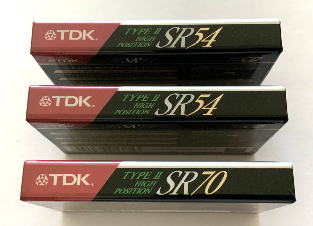 511-6 unopened TDK Hi Posi cassette tape [SR]54: 2 ps,70: 1 pcs, total 3 pcs set (TYPEⅡ HIGH POSITION)