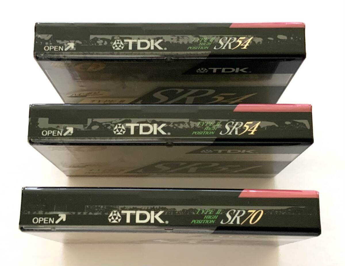 511-6 unopened TDK Hi Posi cassette tape [SR]54: 2 ps,70: 1 pcs, total 3 pcs set (TYPEⅡ HIGH POSITION)