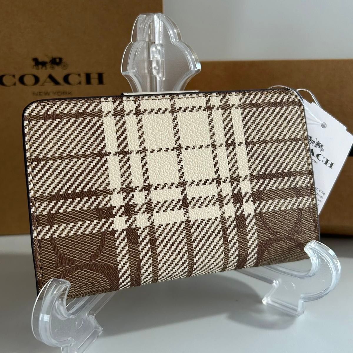 COACH 二つ折り財布 C6011 カーキ×チョークマルチ アウトレット