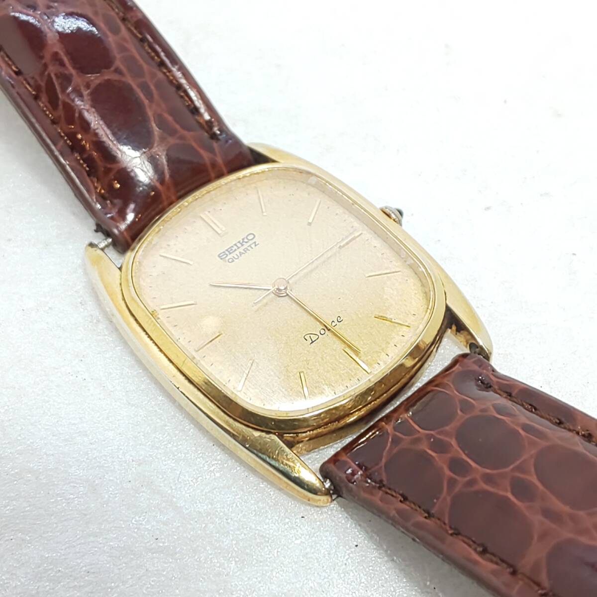 ** Seiko **SEIKO Dolce 5931-5460 Dolce Gold face SGP30 case men's wristwatch battery replaced * collection emission 