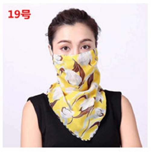 1-1019 ＃19 夏用 洗濯OK エレガントで機能性抜群のスカーフマスク：防塵・花粉対策・強力UVカット