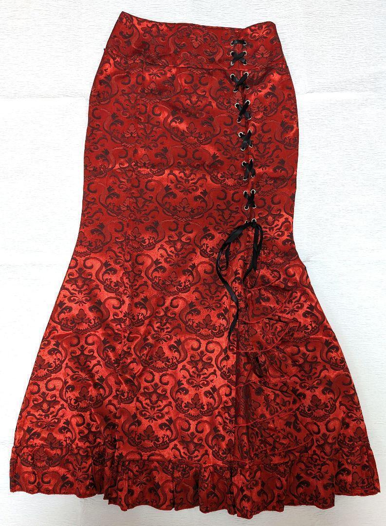 フラメンコファルダ　スカート　フラメンコ衣装　ダンス　赤　M_画像5