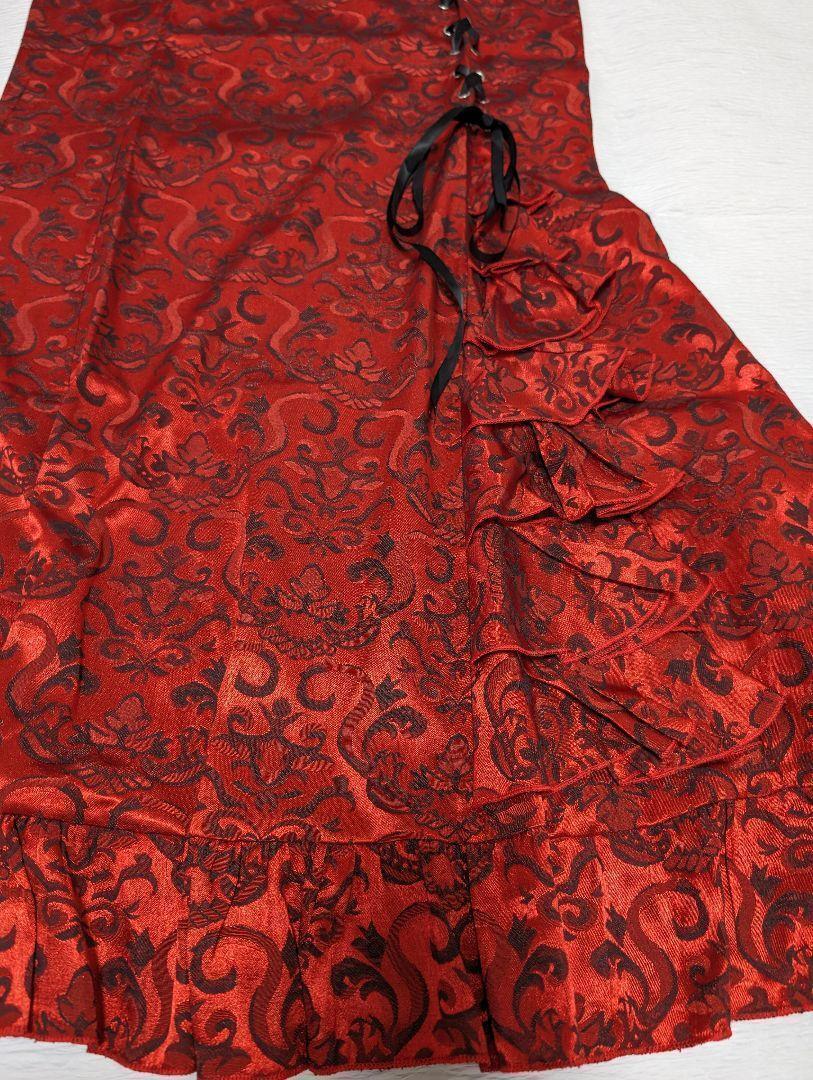 フラメンコファルダ　スカート　フラメンコ衣装　ダンス　赤　M_画像7