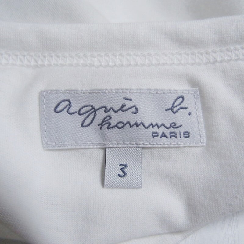 美品 agnes b. HOMME アニエスベー オム 半袖Tシャツ EA65SF64 レザール Tee とかげ ホワイト 白 3 27105905の画像4