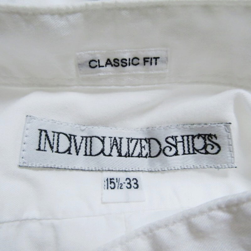 INDIVIDUALIZED SHIRTS インディビジュアライズドシャツ 長袖シャツ スタンドカラー CLASSIC FIT USA製 ホワイト 15 1/2-33 27105987_画像8