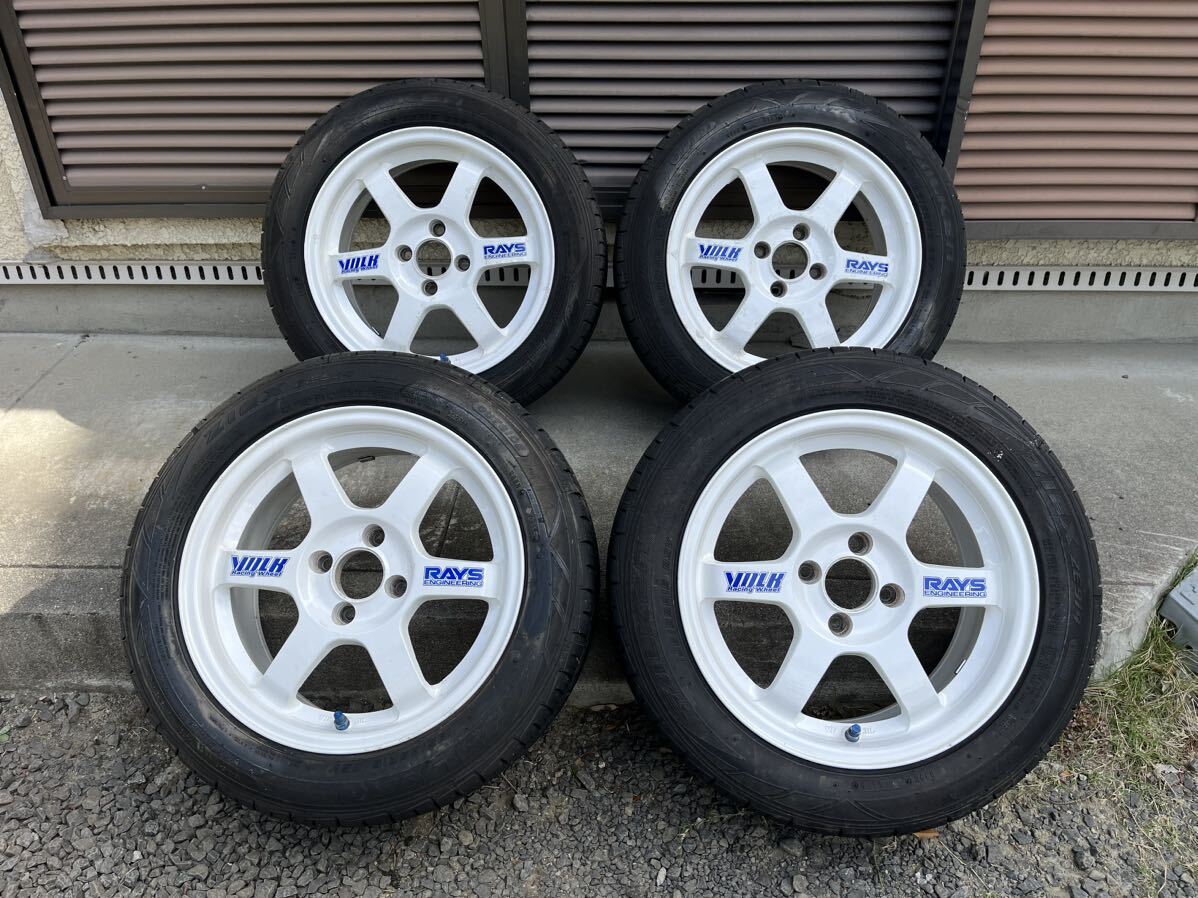 RAYS VOLK TE37 15 -inch PCD100 4H 7J +35 Falken ji-ksZE914 195/55R15 4ps.@ that time thing rare size Civic Integra JDM USDM