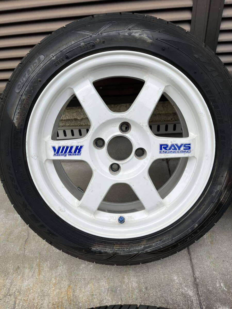 RAYS VOLK TE37 15 -inch PCD100 4H 7J +35 Falken ji-ksZE914 195/55R15 4ps.@ that time thing rare size Civic Integra JDM USDM