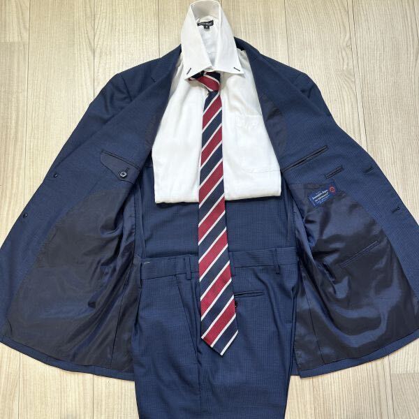 [Ermenegildo Zegna] Ermenegildo Zegna A4 (M degree ) navy navy blue stripe pattern suit men's unlined in the back setup 