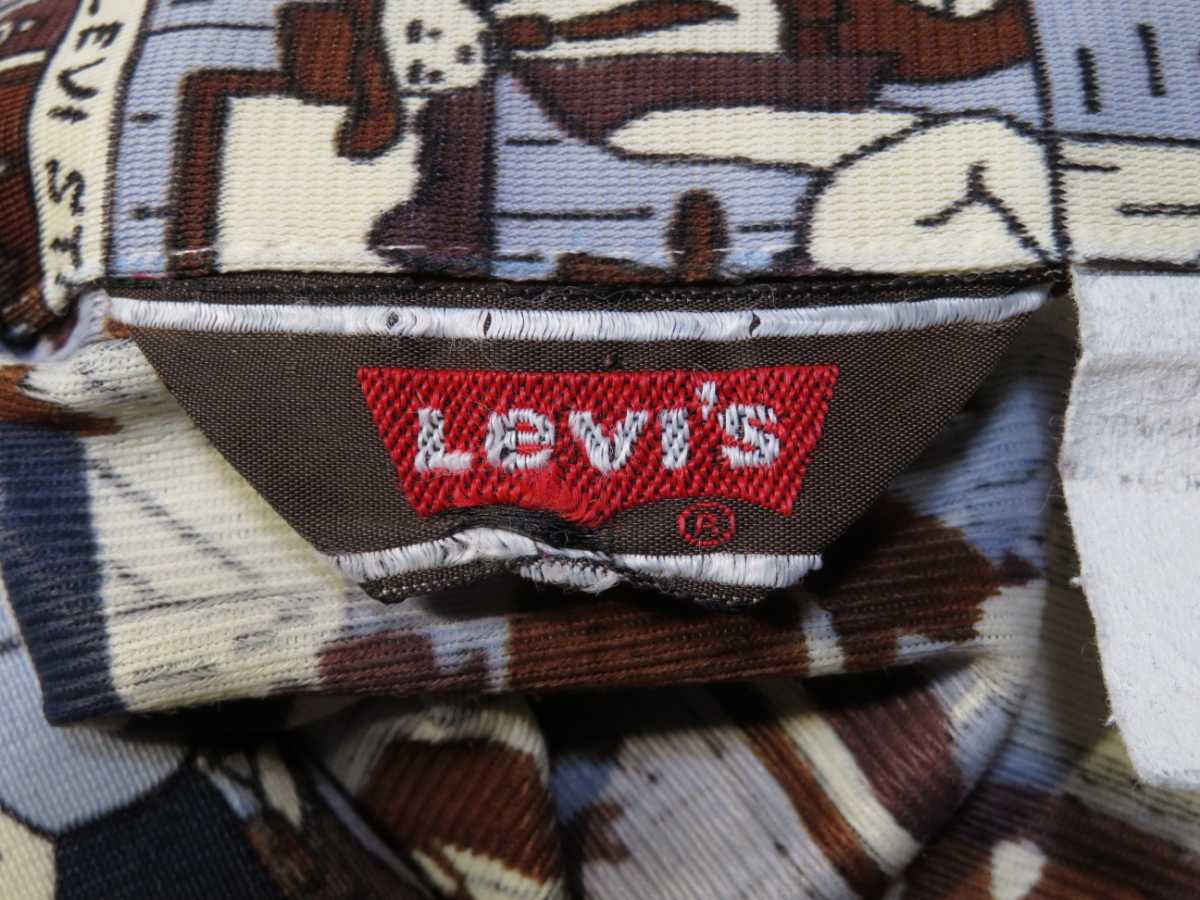 USA製★サドルマン 総柄【Levis/リーバイス】希少品/ビンテージ/1970年代~/アメリカ製/ポリシャツ/ディスコシャツ/総柄シャツ/★_画像3