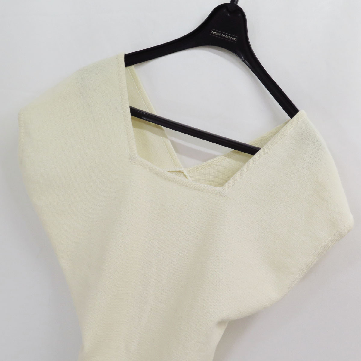 1987 COMME des GARCONS SQUARE NECK ASYMMETRIC KNIT TOP VINTAGE 80s コムデギャルソン スクエアネック アシンメトリー ニット トップの画像3