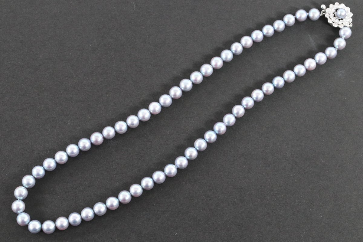 本真珠 真珠 パール ネックレス 留め具 SILVER 約6.5-6.9mm珠 レディース アクセサリー2215-TEの画像1