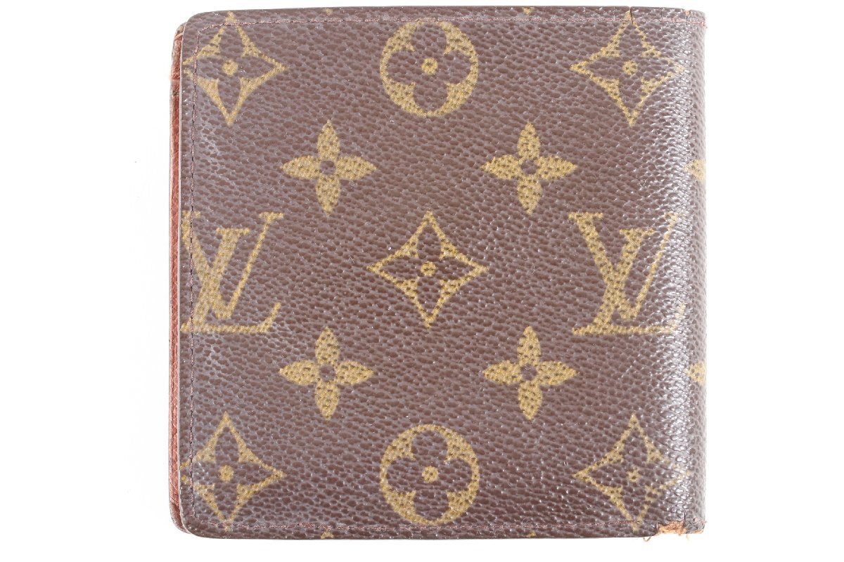 LOUIS VUITTON ルイヴィトン LV モノグラム 二つ折り 財布 ウォレット ブラウン系 2173-ASの画像2