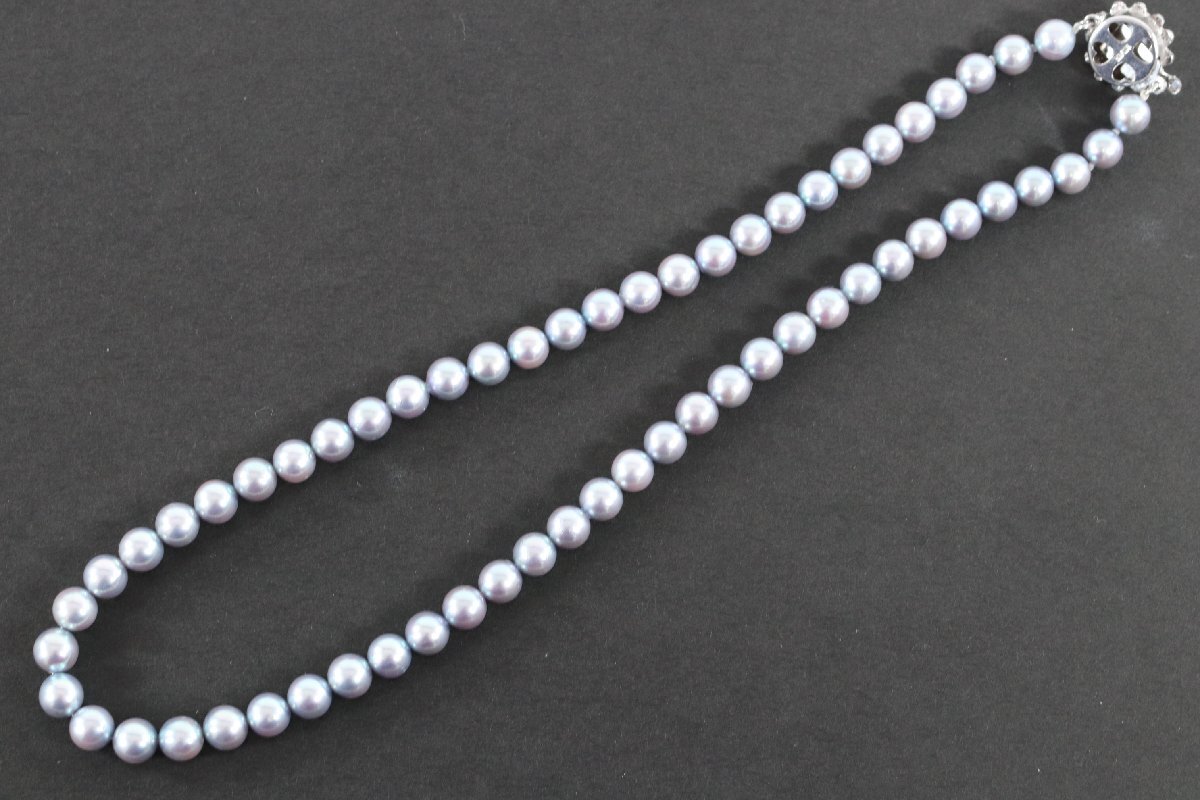 本真珠 真珠 パール ネックレス 留め具 SILVER 約6.5-6.9mm珠 レディース アクセサリー2215-TEの画像2