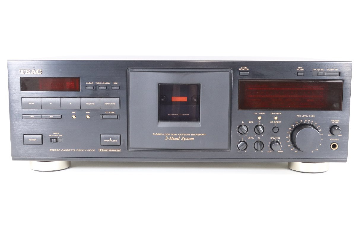 TEAC Tey akSTEREO CASSETTE DECK V-5000 stereo cassette deck 3HEAD SYSTEM audio equipment 2187-TE