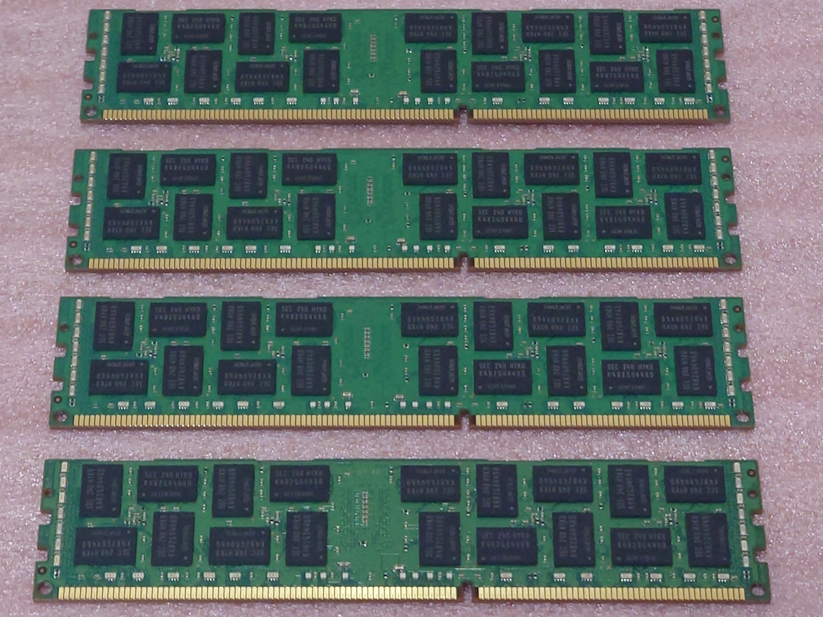 □Samsung M393B1K70DH0-YK0 4枚セット *PC3L-12800R/DDR3L-1600 ECC REG/Registered 240Pin DDR3 RDIMM 32GB(8GB x4) 動作品