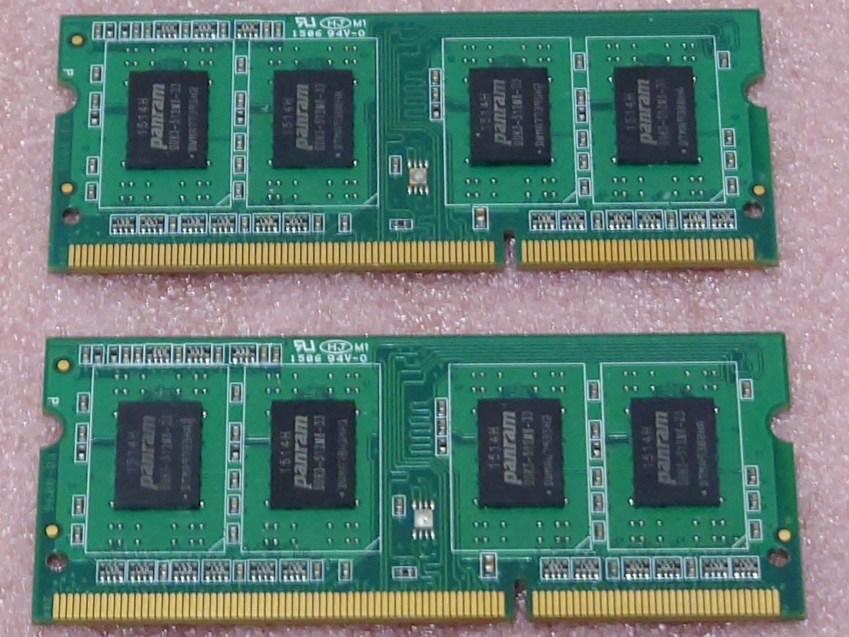 □CFD W3N1333PS-4G *PC3-10600S/DDR3-1333 204Pin DDR3 S.O.DIMM 8GB(4GB x2) 動作品