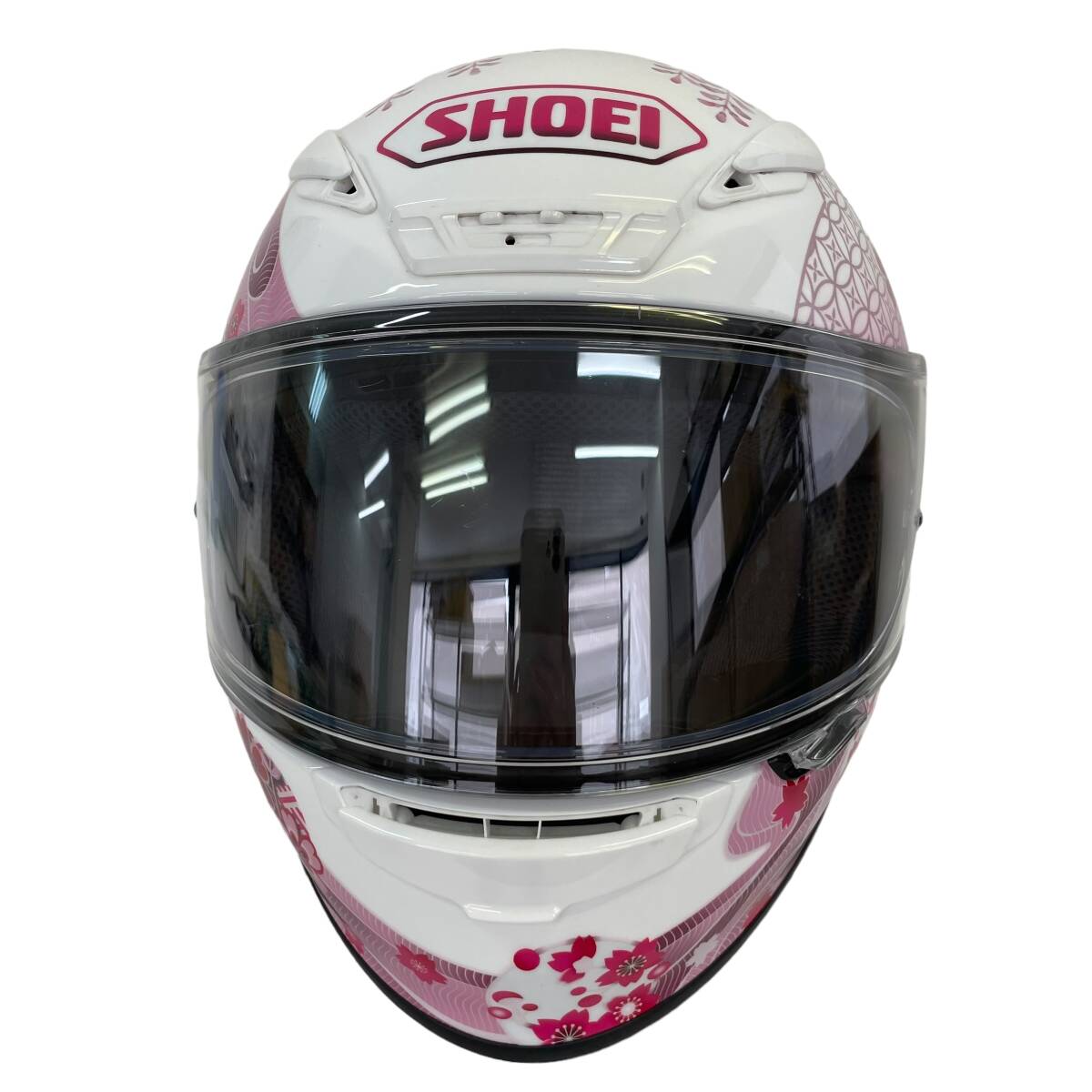 【美品】 SHOEI ショウエイ フルフェイスヘルメット Z-7 HARMONIC ハーモニック ピンク×ホワイト M(57㎝)サイズ 8153-100の画像2