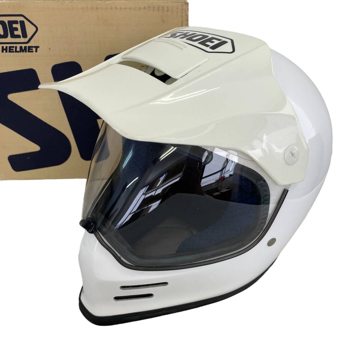 【訳あり】 SHOEI FX-TOURING　フルフェイスヘルメット 白系 ホワイト系 Sサイズ 8415-100_画像1