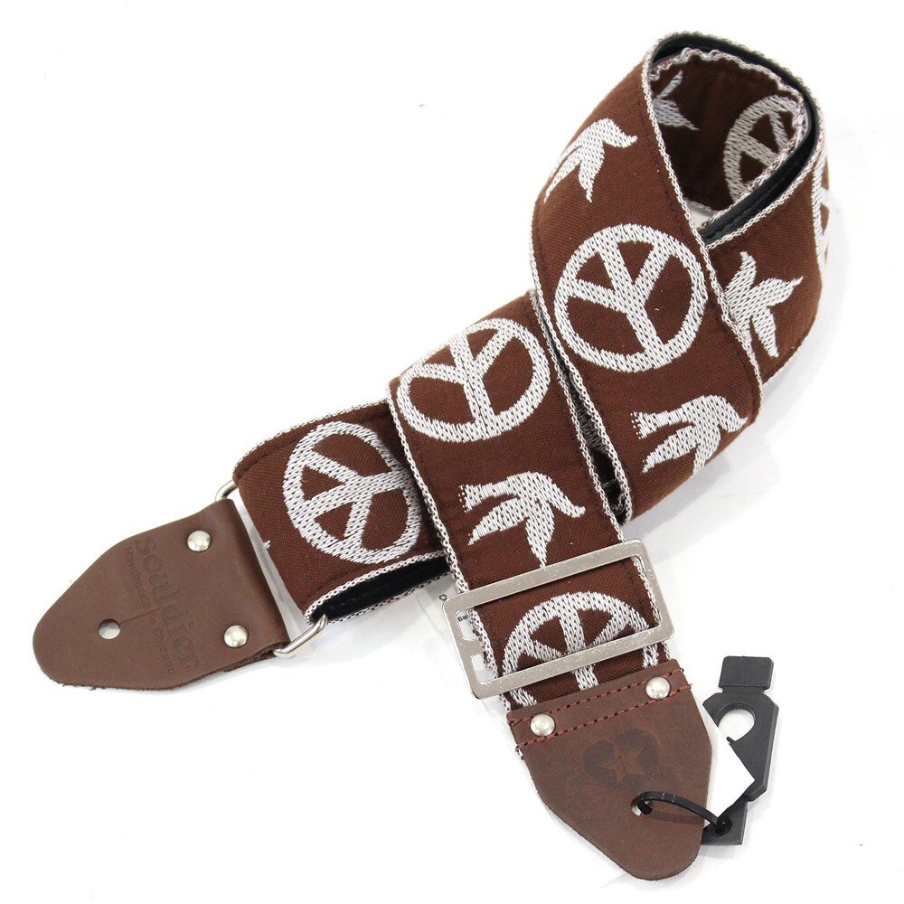 Souldier Ace Replica straps NY Peace Dove Brown ギターストラップ_画像1
