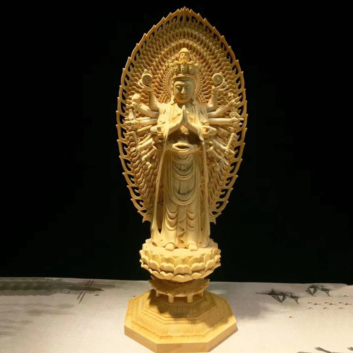  new arrival * finest quality goods * Buddhism fine art thousand hand . sound bodhisattva precise sculpture Buddhist image hand carving tree carving Buddhist image .. hand finishing goods 