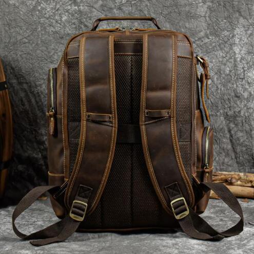  new goods * high capacity * beautiful goods * casual combined use sak men's leather backpack retro commuting going to school rucksack popularity outdoor 