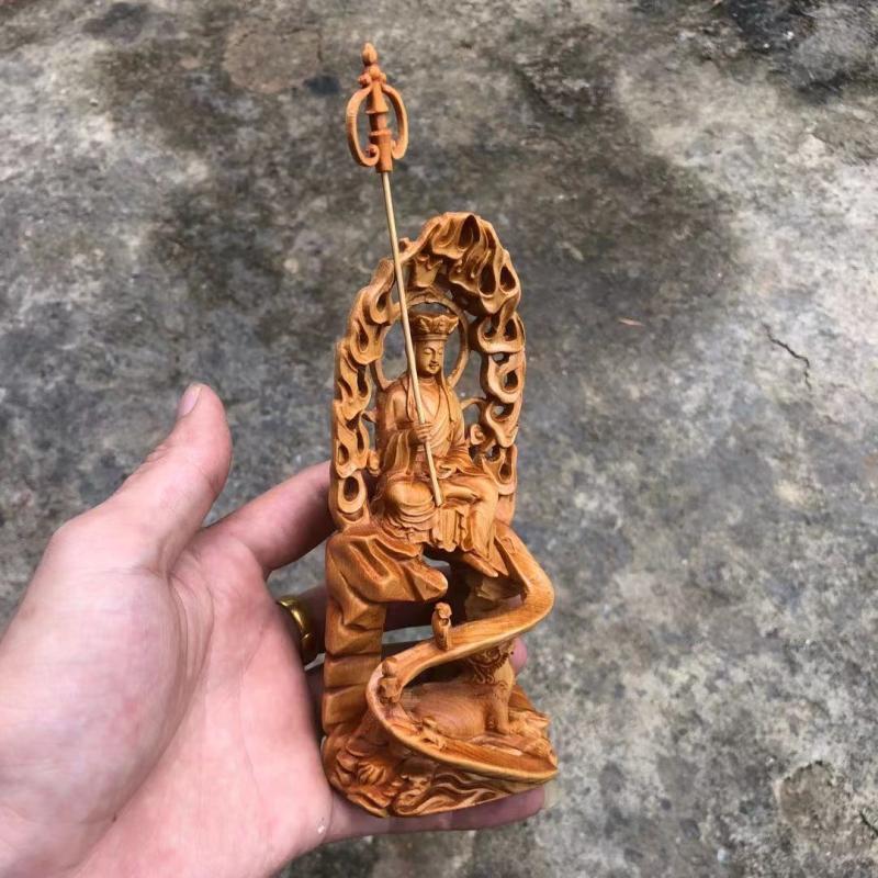  new goods * finest quality. tree carving Buddhism fine art precise sculpture Buddhist image ground warehouse bodhisattva image hand worker handmade unused 