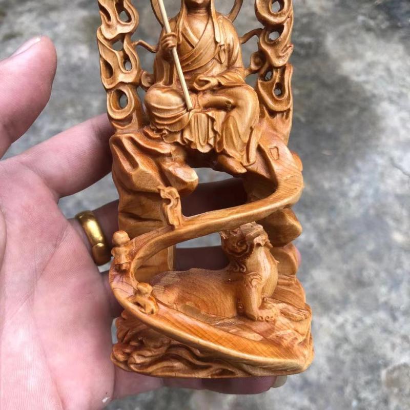  new goods * finest quality. tree carving Buddhism fine art precise sculpture Buddhist image ground warehouse bodhisattva image hand worker handmade unused 
