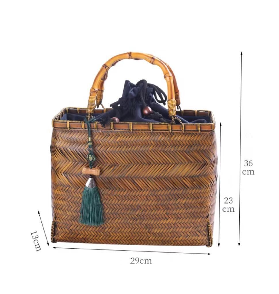  feeling of luxury full load! basket storage basket stylish bamboo . braided taking . in stock hand handmade tote bag basket keep hand nature. superior article 