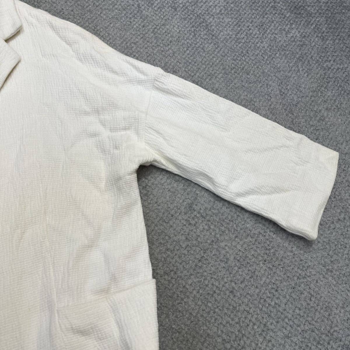 1円スタート （14）DUSAN ドゥシャン イタリア製 コットンテーラードジャケット サイズS 羽織り ホワイト 白 レディース トップス 最落なし_画像5
