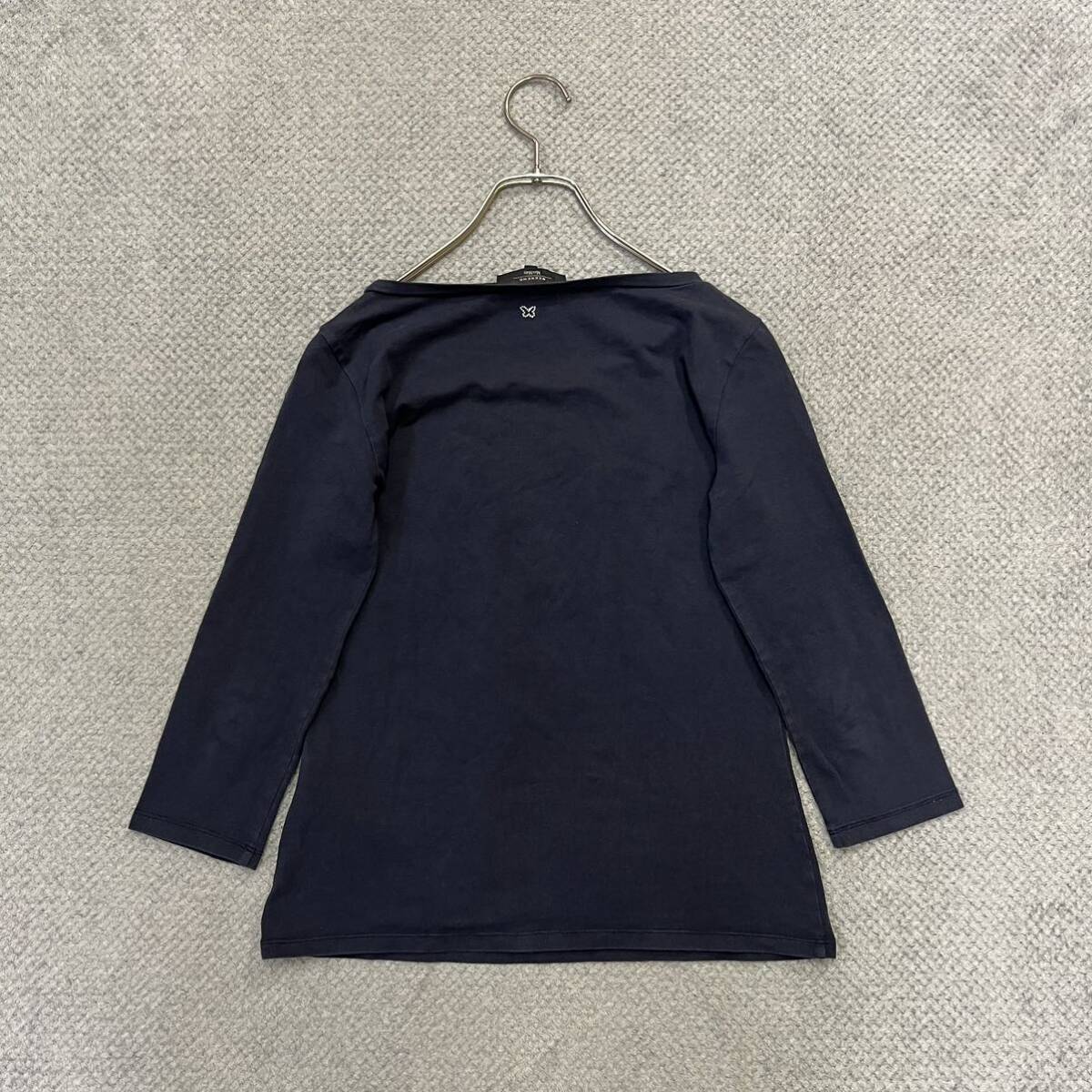 1円スタート! （18）WEEKEND MaxMara マックスマーラ 七分袖カットソー Tシャツ サイズS ネイビー 紺 無地 レディース トップス 最落なし_画像2