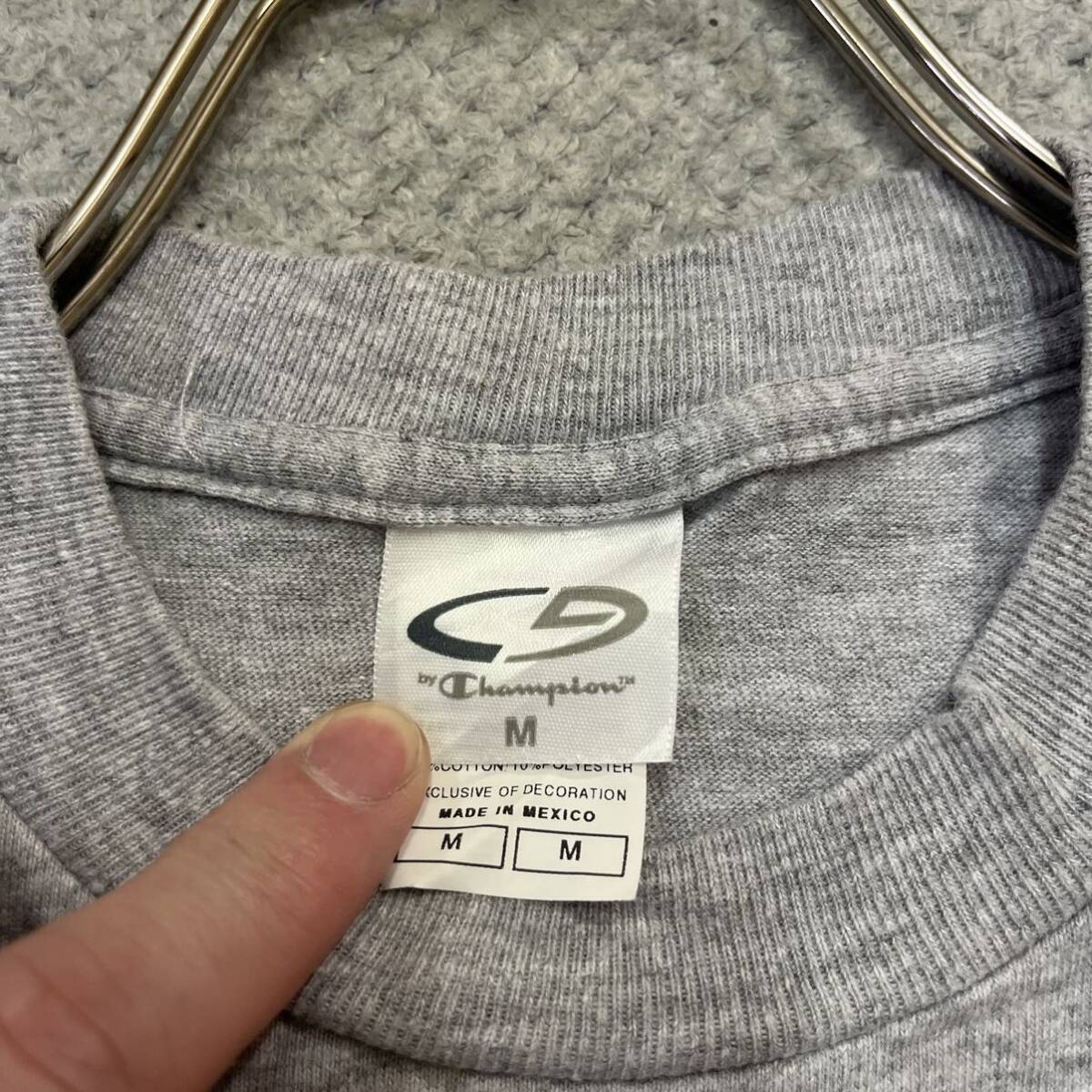 1円スタート! （19）champion チャンピオン 半袖Tシャツ カレッジロゴプリント サイズM カットソー グレー レディース トップス 最落なし_画像6