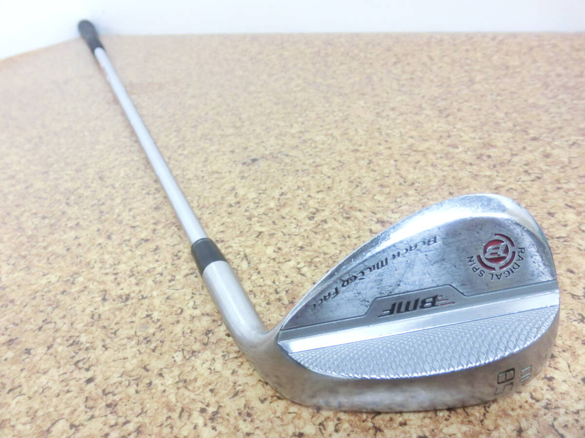 ♪GOLF PATNER ゴルフパートナー BMF BLACH MILLED FACE RADICAL SPIN ウエッジ 58° 10 純正スチールシャフト FLEX-WEDGE 中古品♪F2684_画像6