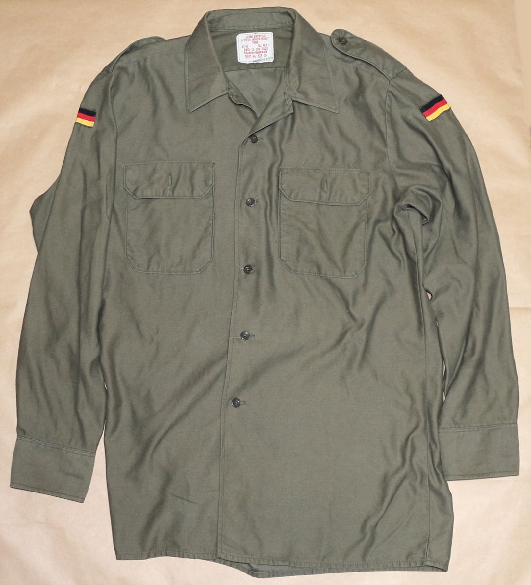 ヤフオク 西ドイツ軍用 ビンテージ シャツ USED Lサイズ フリー JEANS EXPRESS mil_画像1
