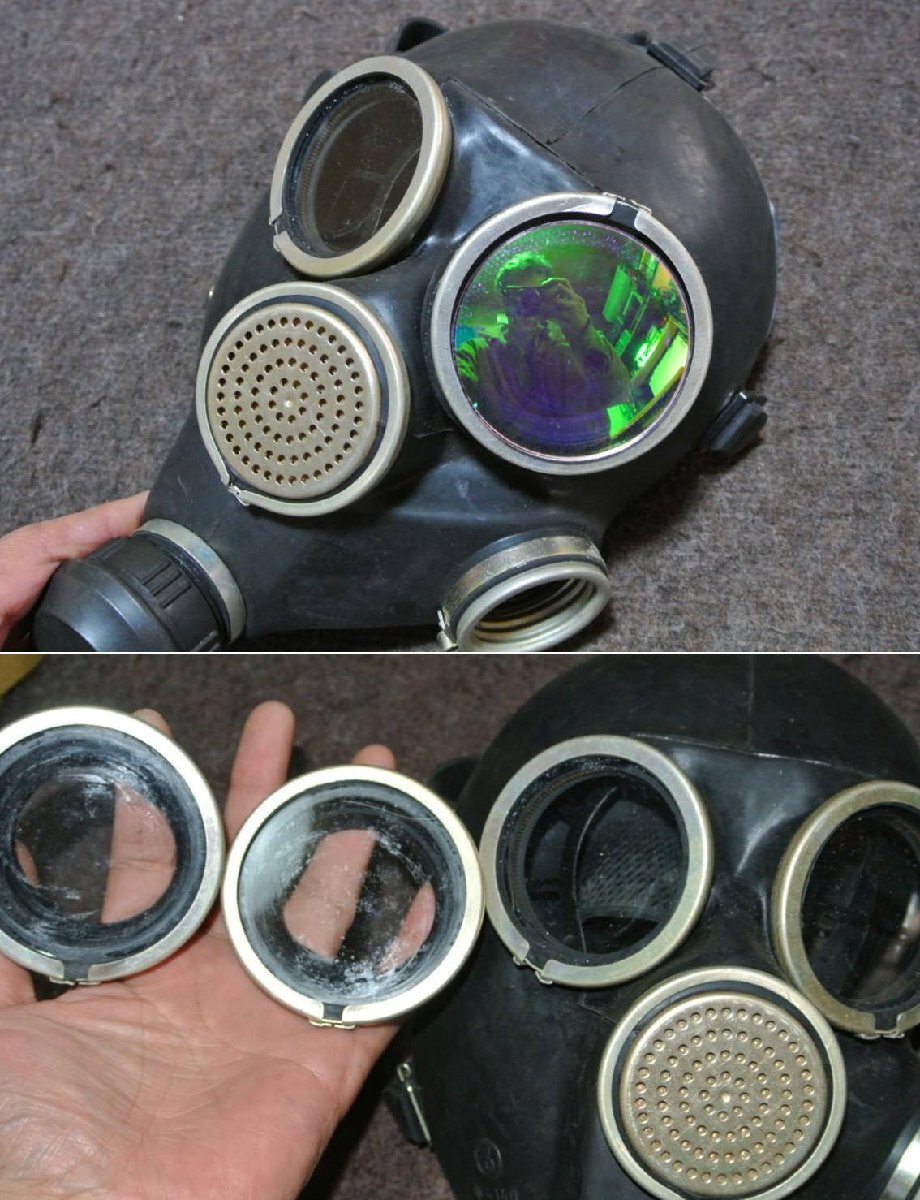 ヤフオク 激安 万能 UK イギリス軍用 S10 ガスマスク アンチ レーザー フィルター レンズ セット_画像10
