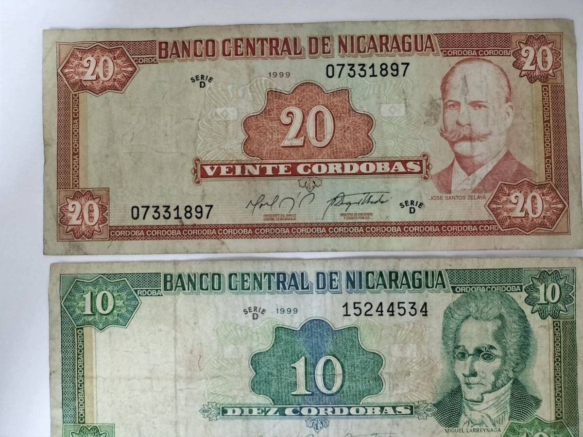 A 2384.ニカラグア6種 紙幣 旧紙幣 外国紙幣 の画像3
