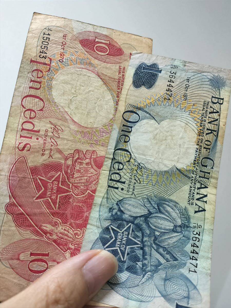 A 2385.ガーナ2種 紙幣 外国紙幣 旧紙幣 World Money _画像8