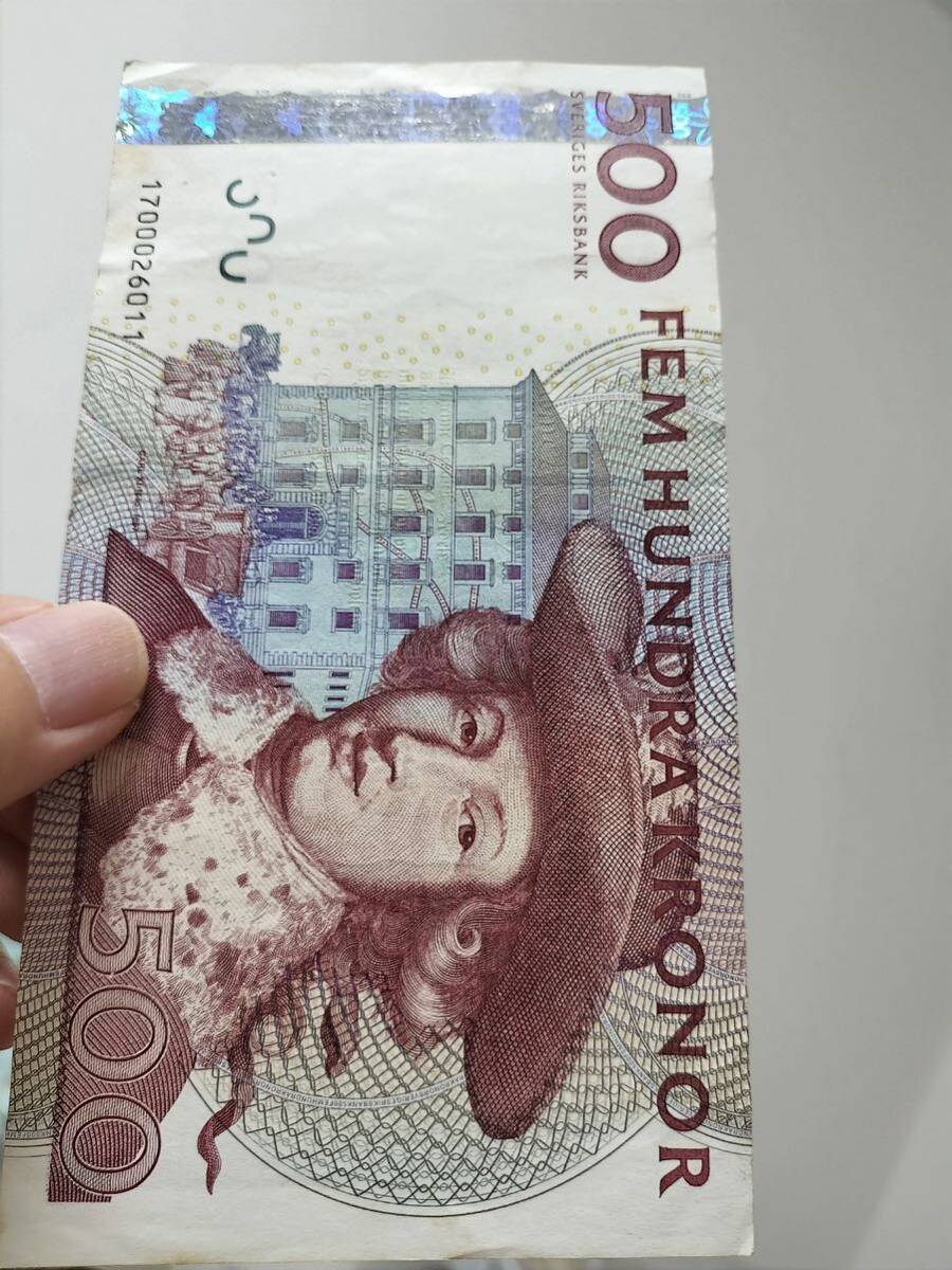 A 2470.スウェーデン1枚紙幣 旧紙幣 外国紙幣 _画像8