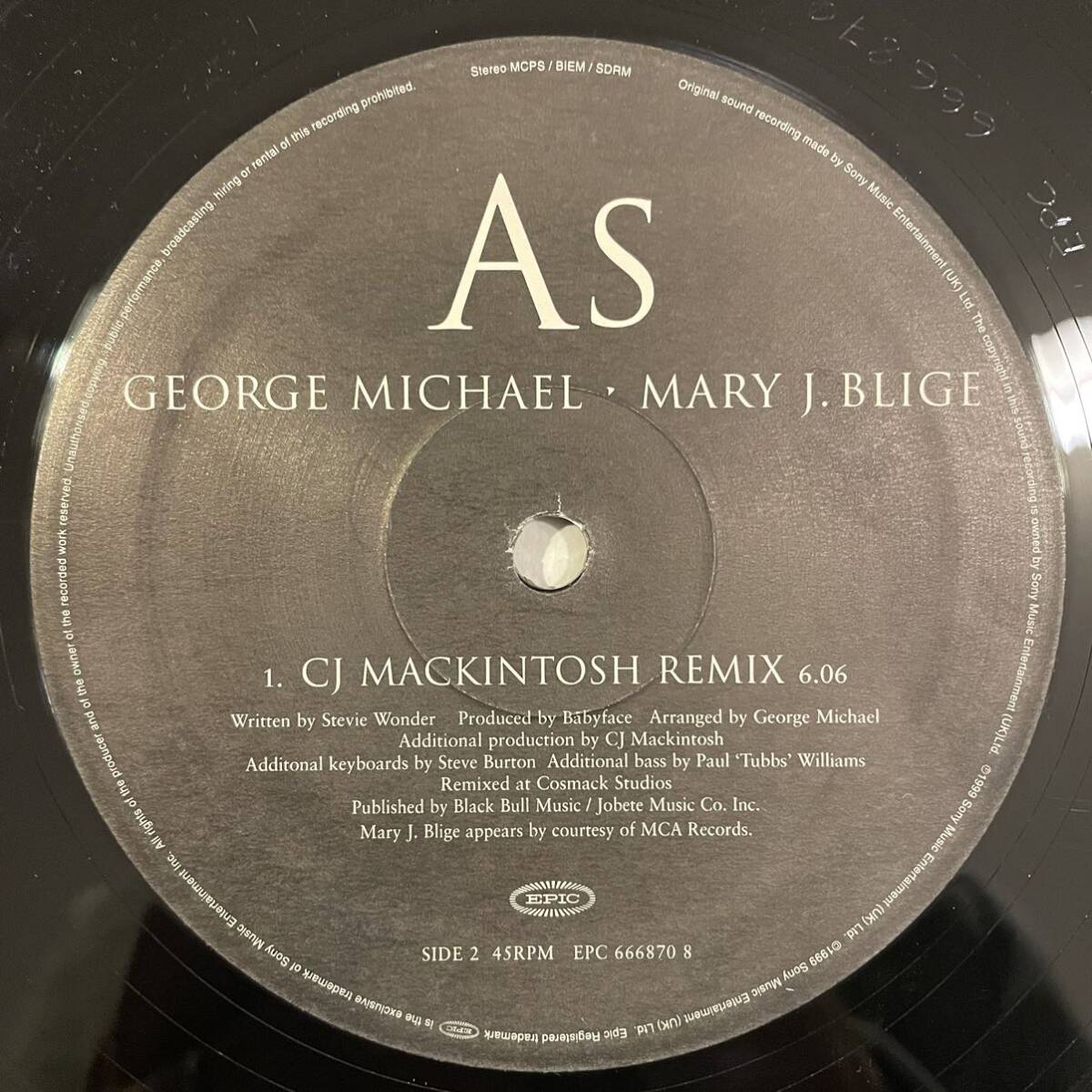 【12inchレコード】George Michael & Mary J. Blige 「As (The Mixes)」 Epic EPC 666870 8_画像4