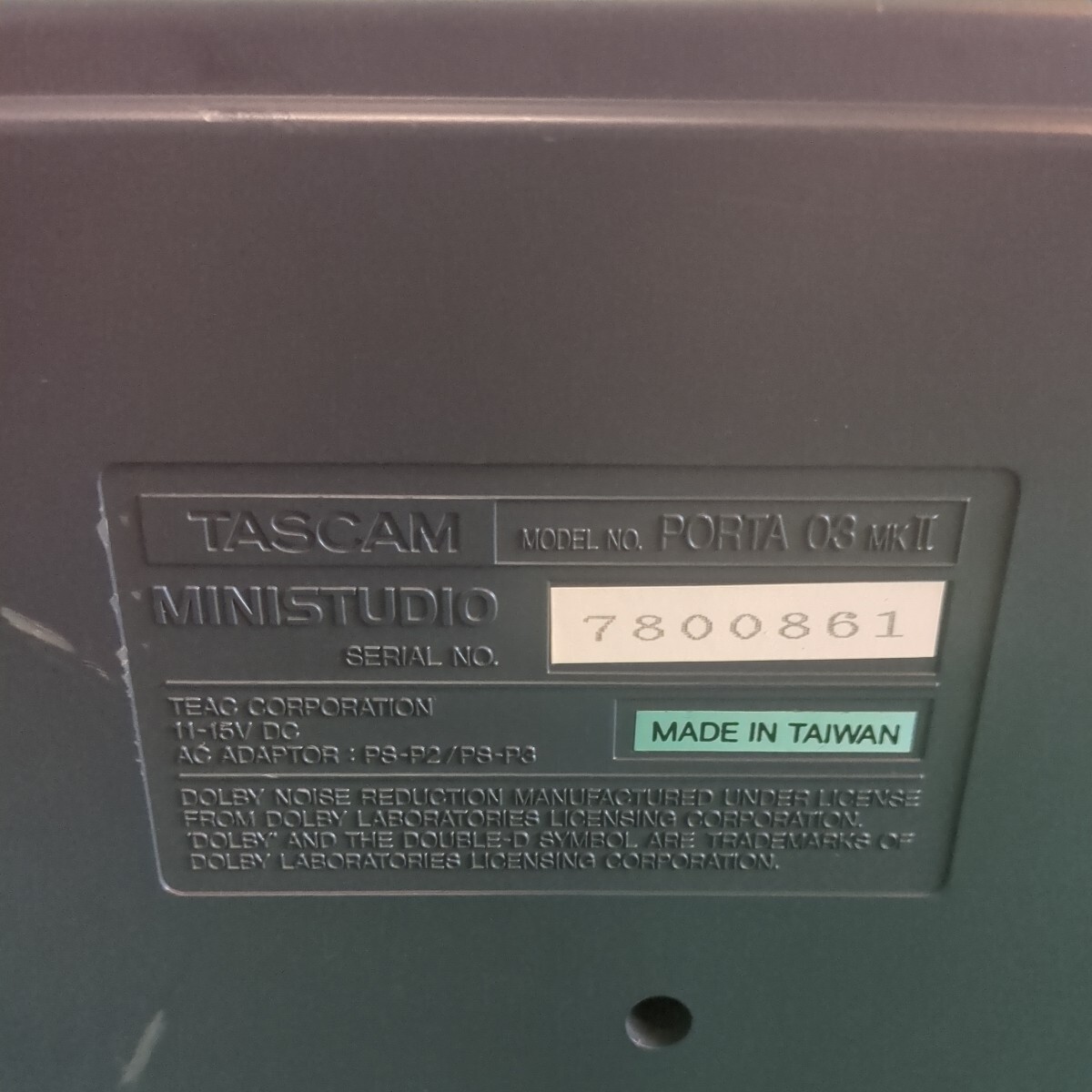 TASCAM MINISTUDIO PORTA 03 MKII 4TR MTR многоканальный магнитофон электризация подтверждено 