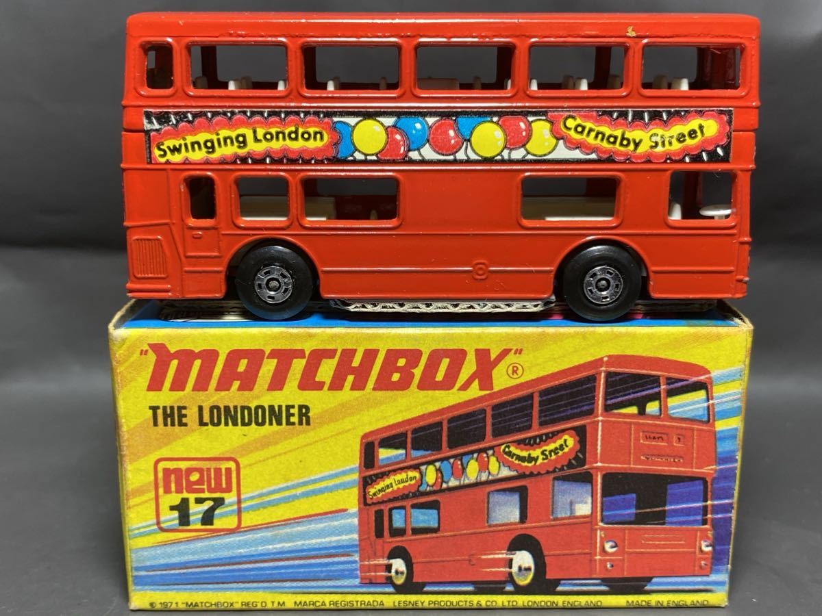 Lesney #17f　The Londner　　 レズニー　マッチボックス　Matchbox Double Decker Bus　ロンドン　2階建て　バス London vintage England_S.F.の「G」type box