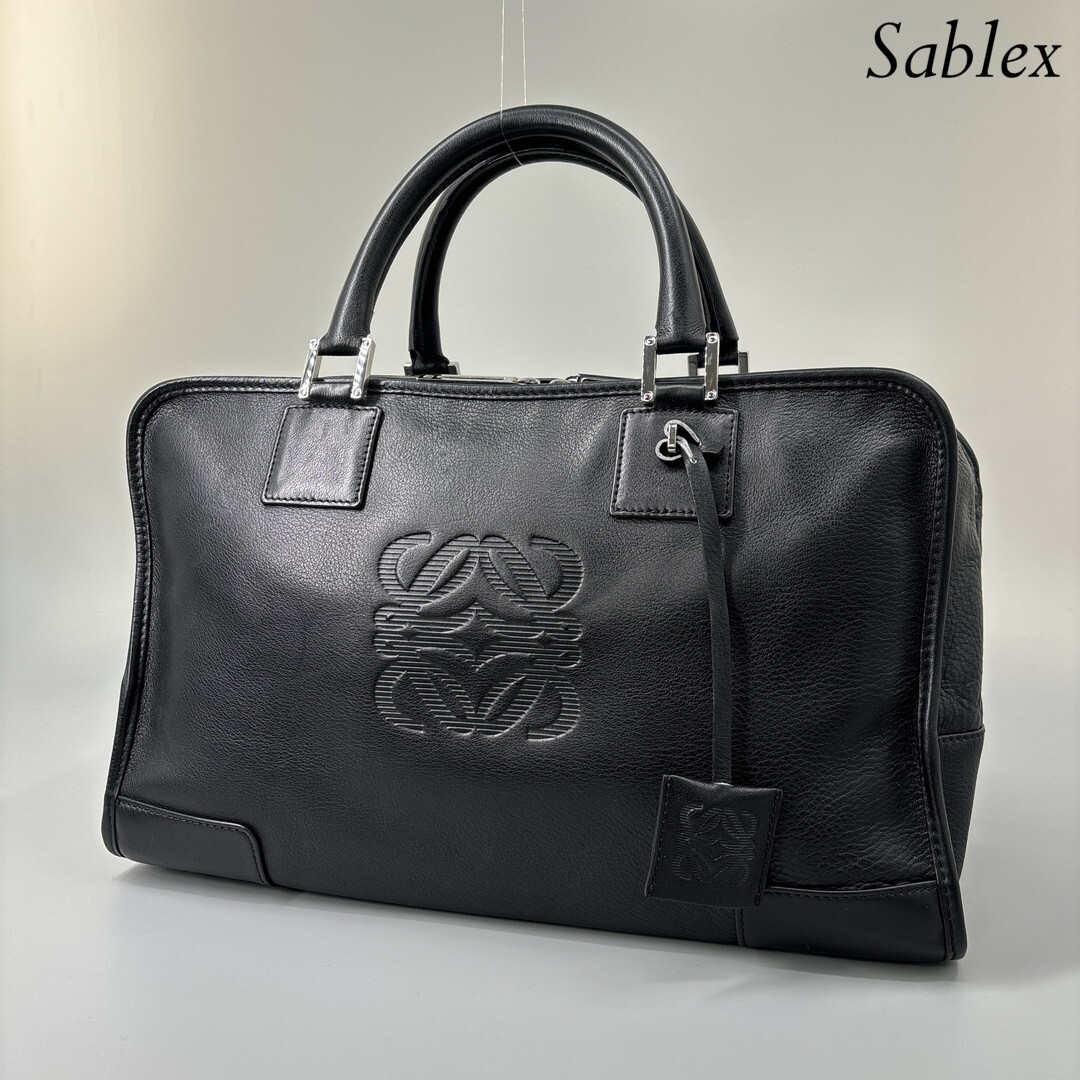 1 jpy [ ultimate beautiful goods ] Loewe amasona36 leather handbag black lady's black bag LOEWE tote bag 