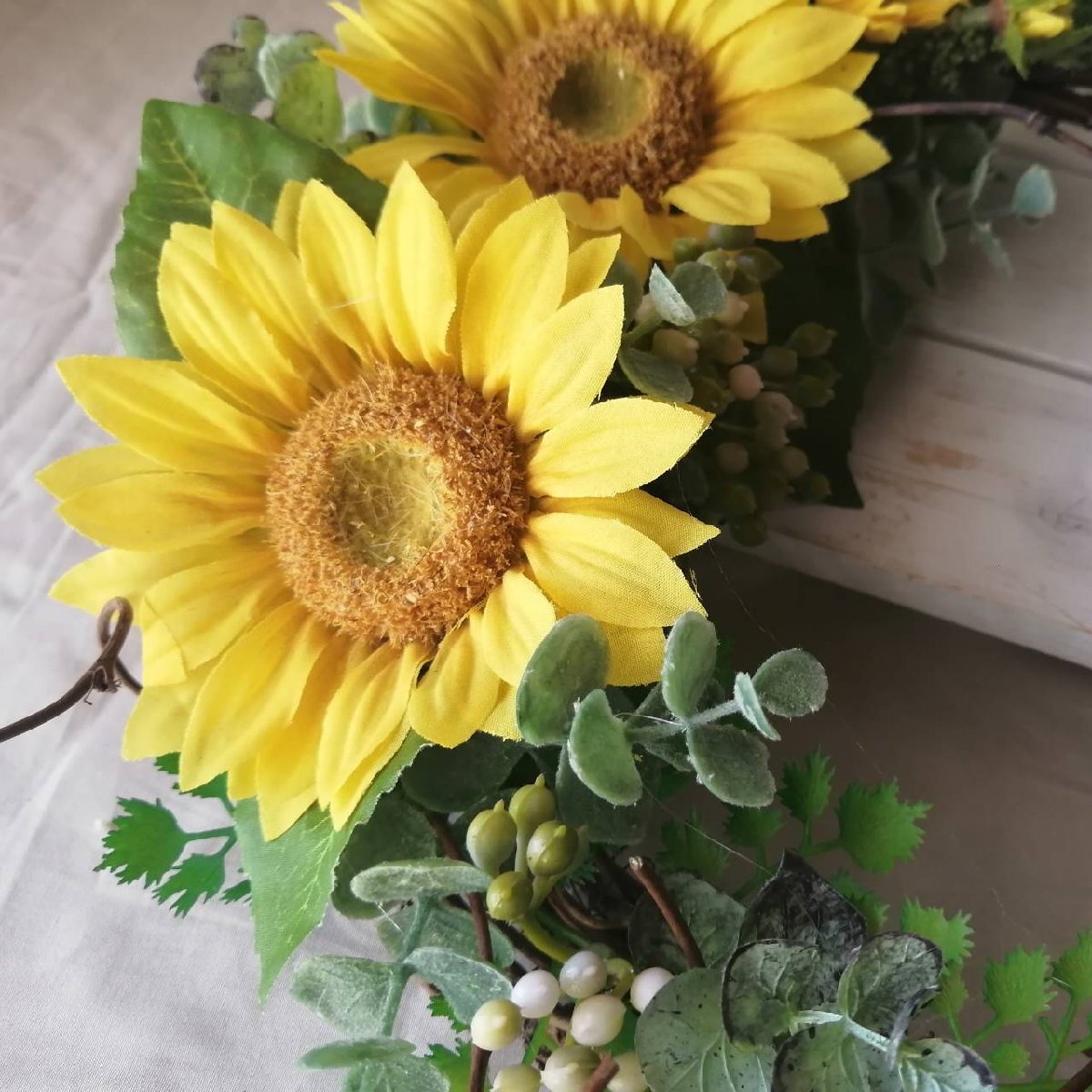 * sunflower lease [T] interior *a-tifi car ru flower * lease * ornament * artificial flower 