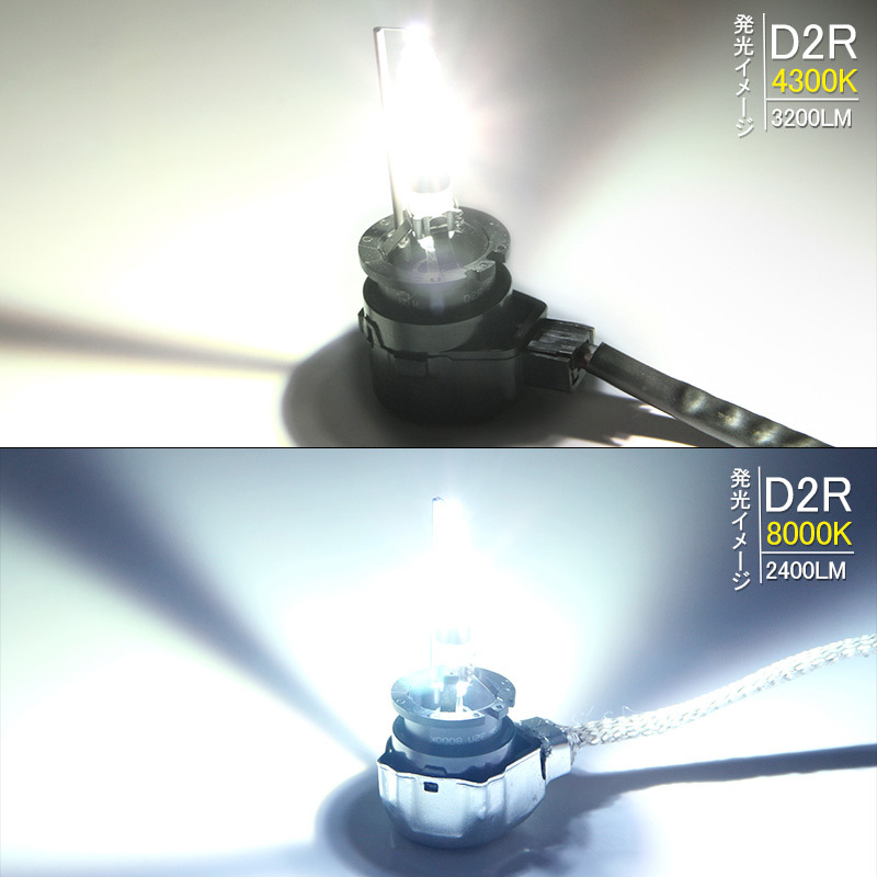 【FLD0412】純正交換HIDバルブ D2R 6000K 2個セット　検索：ヘッドライト 青白 D2R D2S D2C 純正 LED_画像4