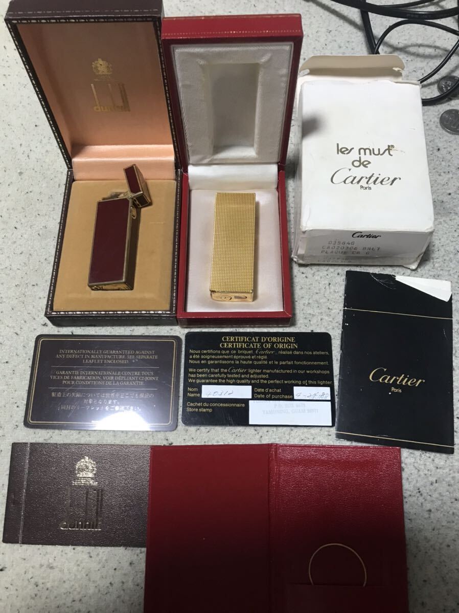 US.RE24163 dunhill ガスライター カルティエ ライター 13988 E ギャラ付き　保管品　Cartier ダンヒル 喫煙具 喫煙グッズ _画像2