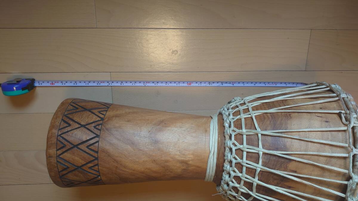 ジャンベ 民族楽器 ヘッド直径約28㎝ 高さ約55㎝ 木製_画像4