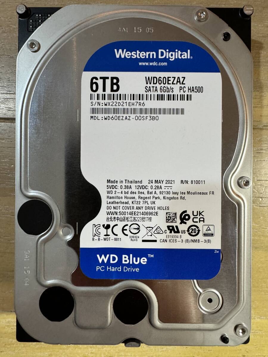 WesternDigital ウエスタンデジタル 3.5インチ SATA HDD ハードディスク WD60EZAZ 6TBの画像1