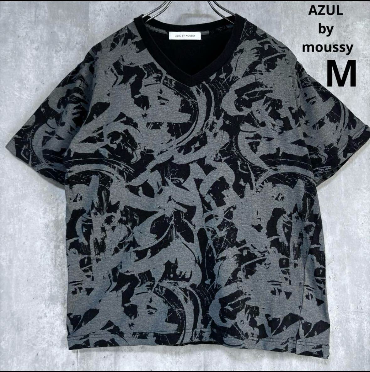 アズール　AZUL by moussy Tシャツ　総柄　M_画像1