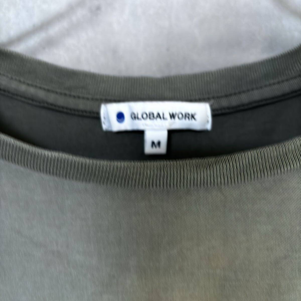 グローバルワーク　GLOBAL WORK Tシャツ　M カーキ　綿_画像3