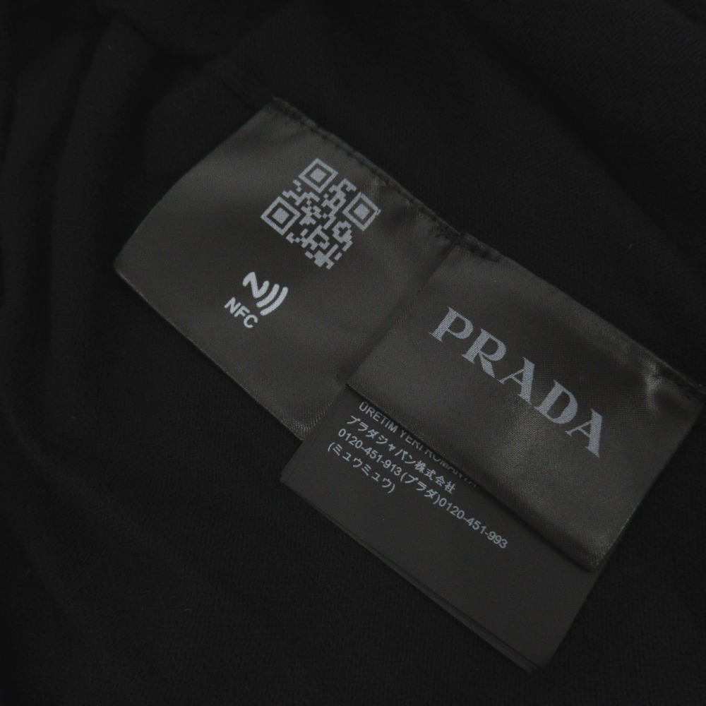 Tj958532 Prada PRADA мужской хлопок рубашка-поло с длинным рукавом AMA2 2022 1749 размер 54 черный б/у * прекрасный товар 